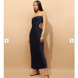 Reformation Nevaeh Satin Dress Blue - Size M